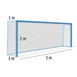 Fotbalová síť 3 mm/# 10 cm. Rozměry 3x2x1x1 m