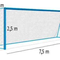 Fotbalová síť 2,5 mm/#100 mm. Rozměry 7,5x2,5x0,8x1,5 m